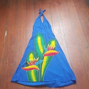 Vintage Tropical Halter Sundress